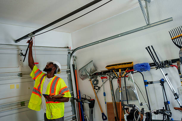Professional Garage Door Maintenance technician working in Rosharon, TX